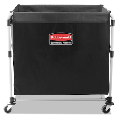 Rubbermaid Commercial Collapsible XCart, Steel, 8 Bushel Cart, 24.1w x 35.7d x 34h, Blk/Slvr 1881750